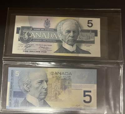 珑诚汇·乐淘淘 世界纸币拍卖 第15期 新增部分拍品 - 【ANU6969254】加拿大同号钞一对 无四七 塑封（只能剪壳拿出）全新UNC