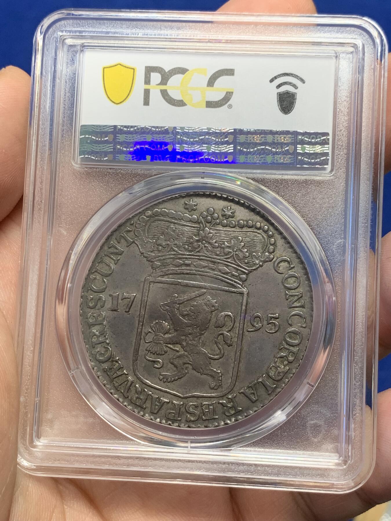 《竞宝斋》第288场-周六， 周日，周一 3场连拍 （全场包邮） PCGS XF45 荷兰泽兰省 1795年 站人武士1杜卡特银币 PC唯一记录 原味包浆 打制的不错 同分中很不错的一枚