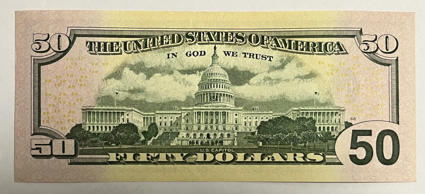 Chase Auction 第30期 - - 外钞、民国钞和人民币混合场！ 2013年 50美元 彩色版