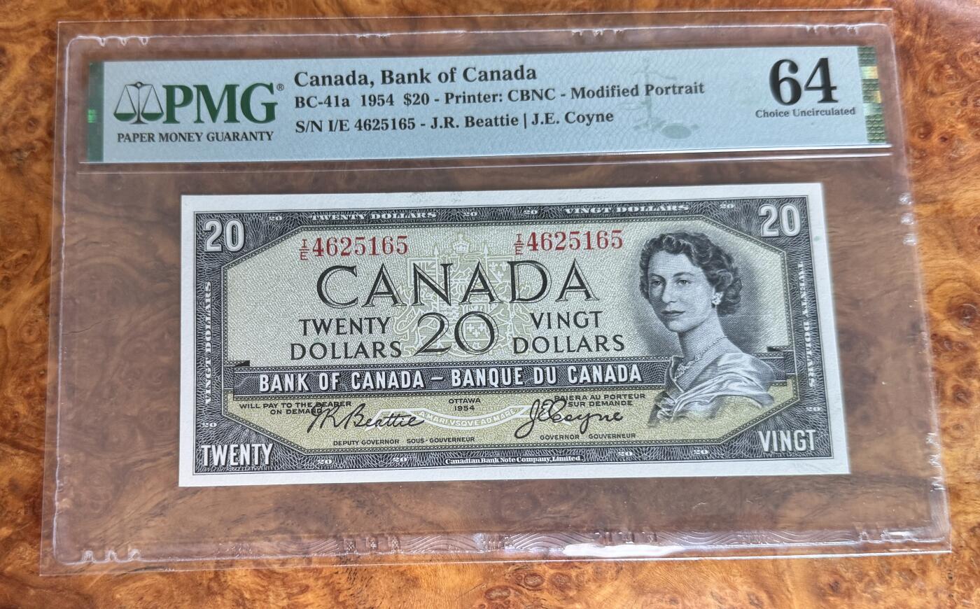 Chase Auction 第30期 - - 外钞、民国钞和人民币混合场！ 1954年加拿大20元，PMG64！