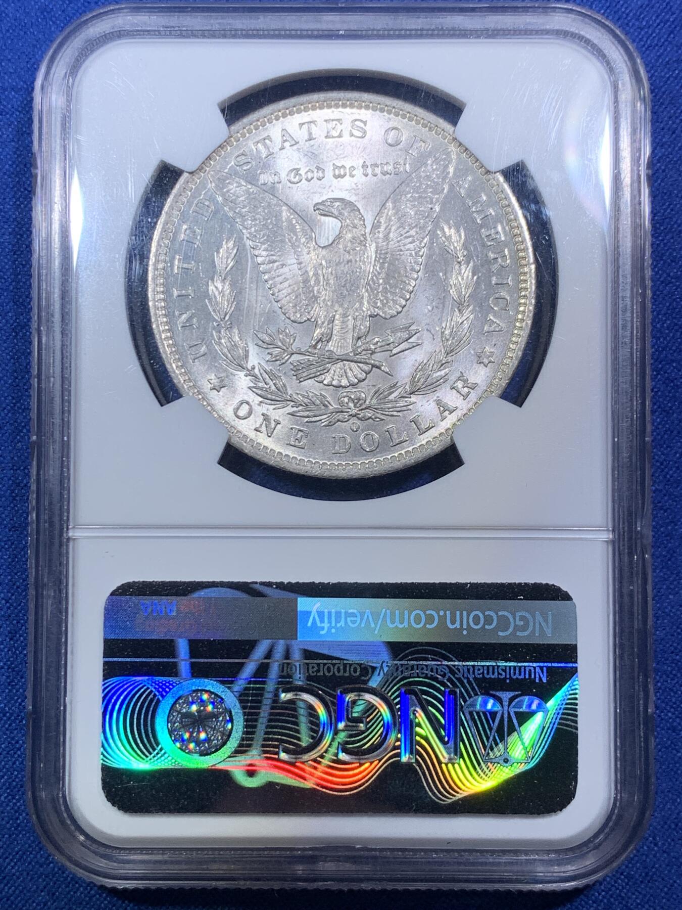 《竞宝斋》第288场-周六， 周日，周一 3场连拍 （全场包邮） NGC MS63 美国1884年O版摩根女神一美元银币