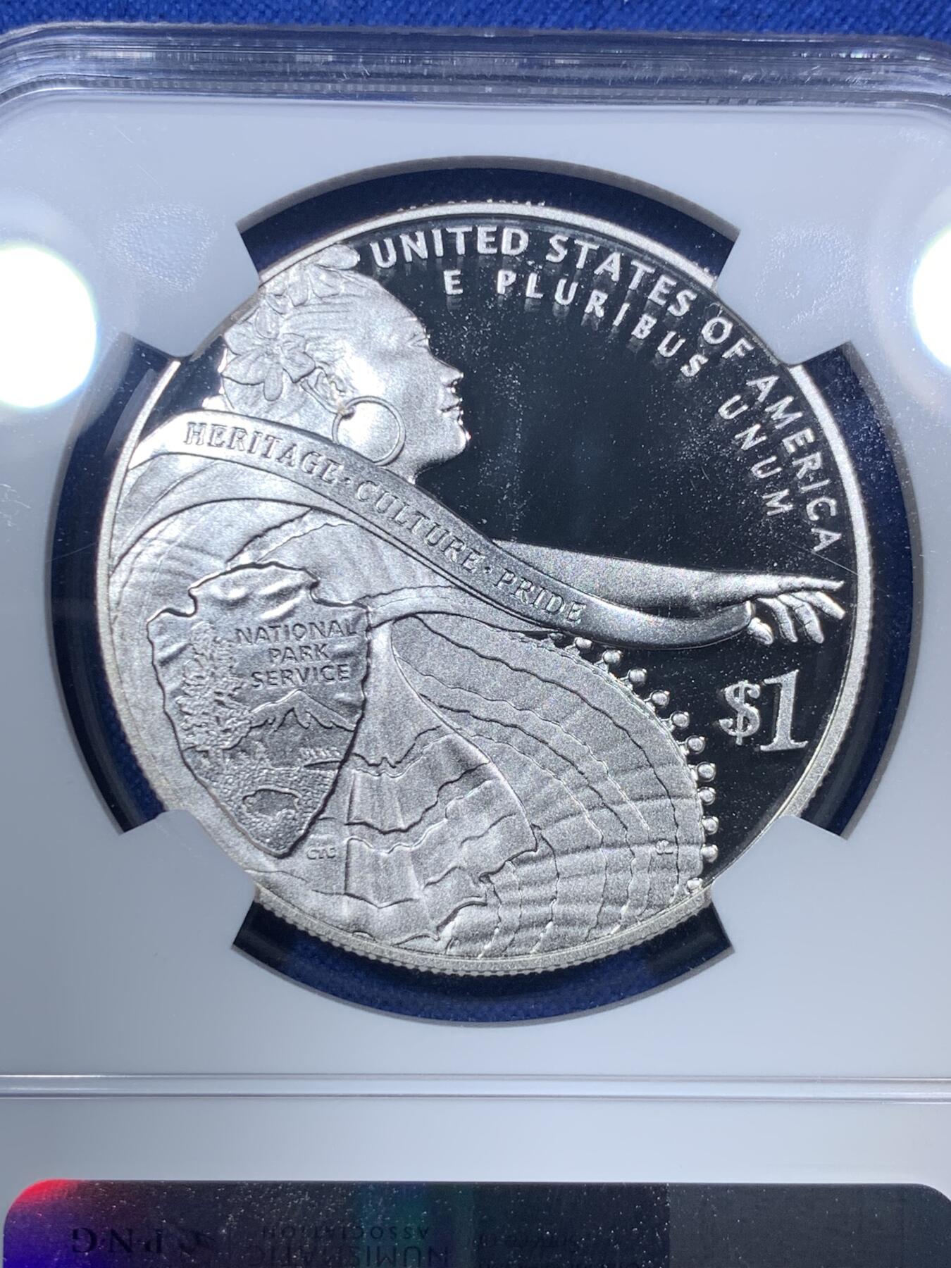 《竞宝斋》第288场-周六， 周日，周一 3场连拍 （全场包邮） NGC PF69UC 美国2016年国家公园1美元精制纪念银币 发行量最少的美国现代纪念银币之一。PROOF精制币，币面清爽干净又漂亮，打制精美。