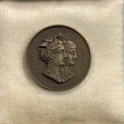 掌中浮雕-藏着的欧洲第014场 - 1811年法国拿破仑二世诞生纪念铜章，19mm