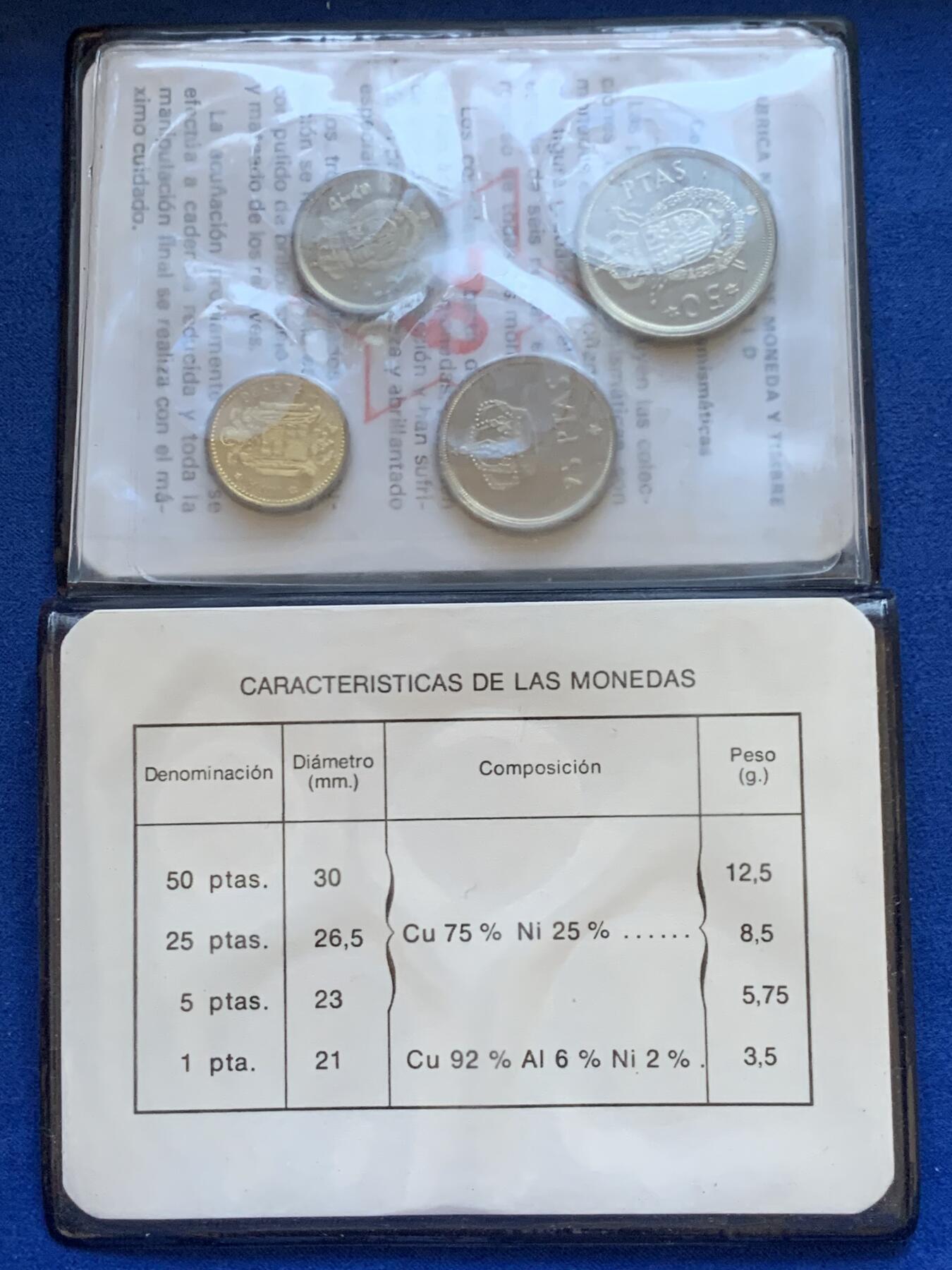 《竞宝斋》第288场-周六， 周日，周一 3场连拍 （全场包邮） 册装 西班牙1975胡安卡洛斯一世4枚装套币