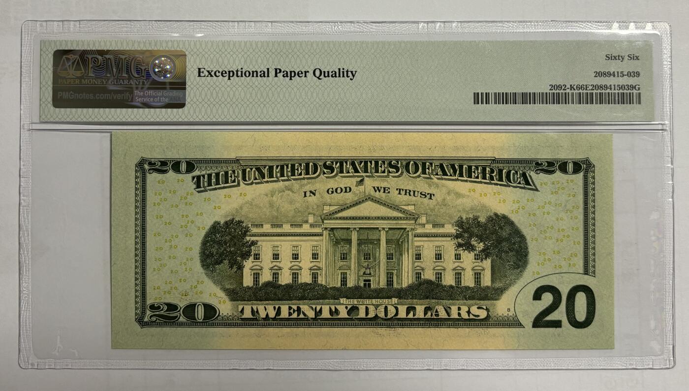 Chase Auction 第30期 - - 外钞、民国钞和人民币混合场！ 2004A版 20美元 联邦储备券 彩色版 号码无47 PMG评级66EPQ