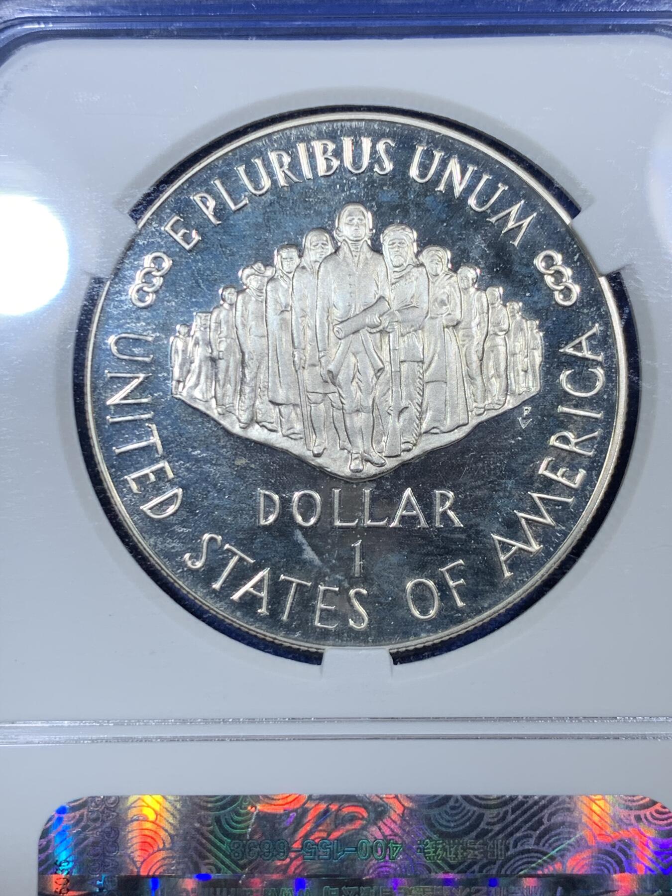 《竞宝斋》第288场-周六， 周日，周一 3场连拍 （全场包邮） ACG PF67 美国1987年宪法200周年纪念1美元精制银币