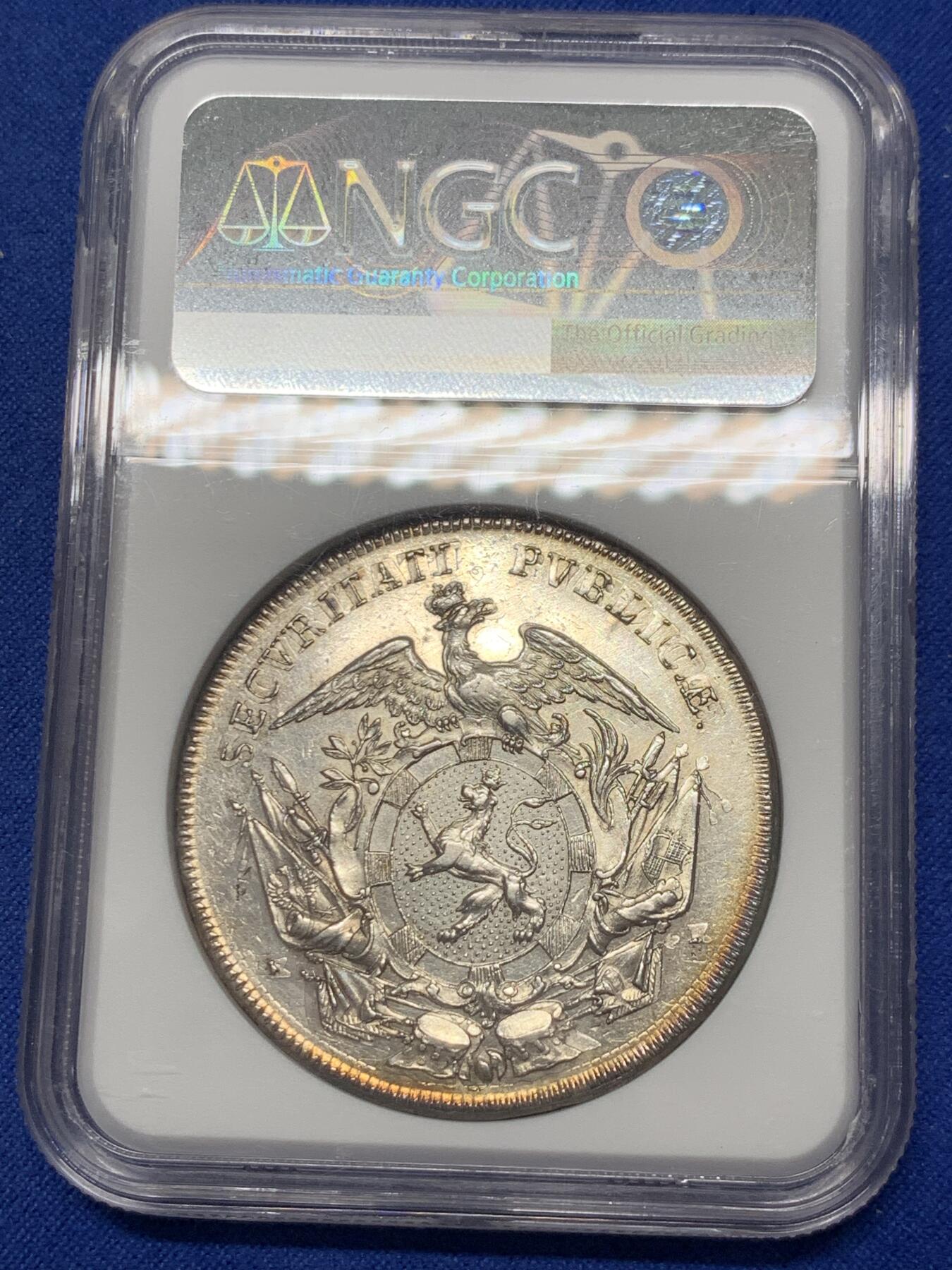《竞宝斋》第288场-周六， 周日，周一 3场连拍 （全场包邮） NGC UNC 德国 1765年 勃兰登堡-安斯巴赫 亚历山大 1泰勒 大银币 单独年份 稀见品种