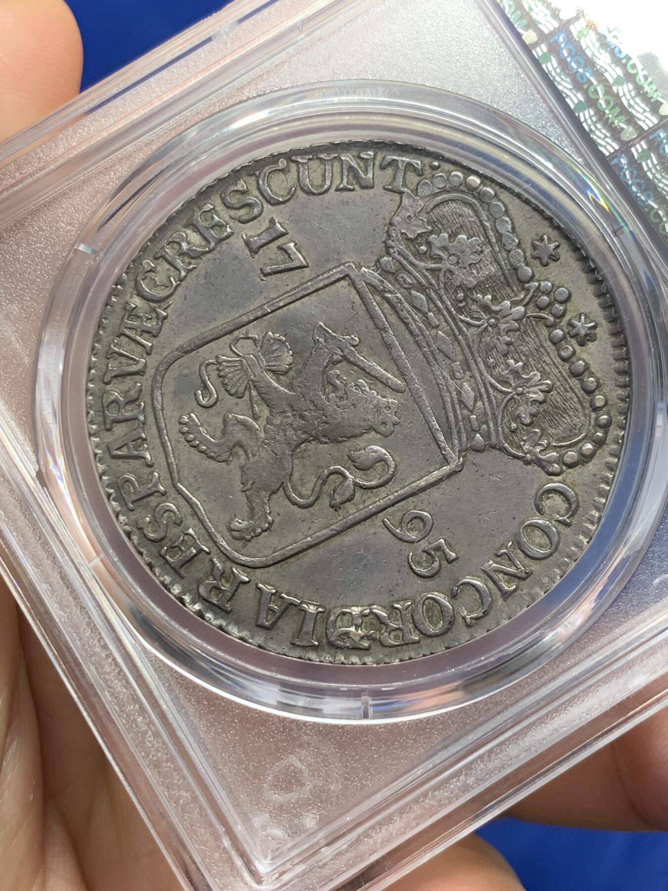 《竞宝斋》第288场-周六， 周日，周一 3场连拍 （全场包邮） PCGS XF45 荷兰泽兰省 1795年 站人武士1杜卡特银币 PC唯一记录 原味包浆 打制的不错 同分中很不错的一枚
