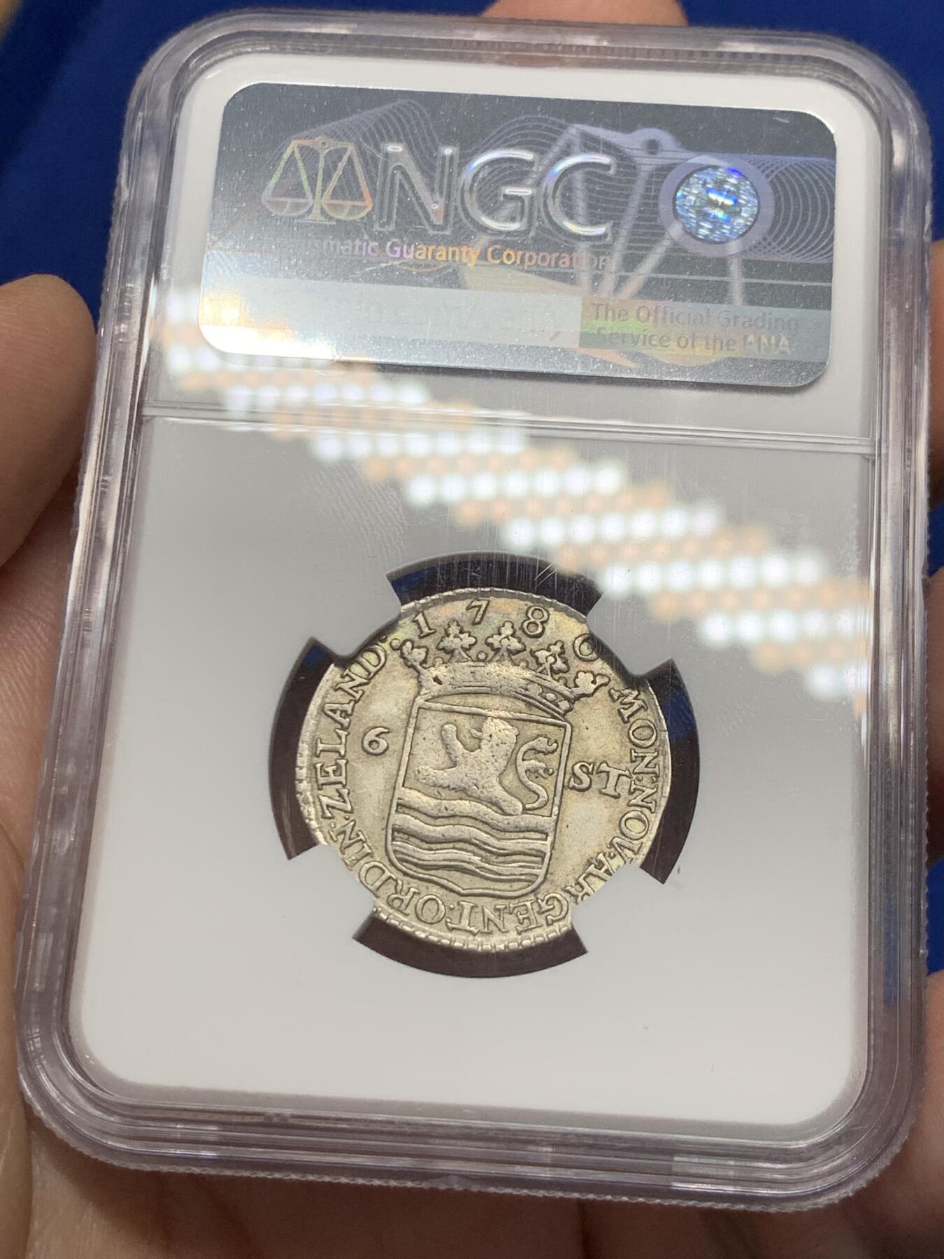 NGC AU55 荷兰1780 泽兰省6S 帆船银币双面深打比较难得少- 竞宝斋- 竞