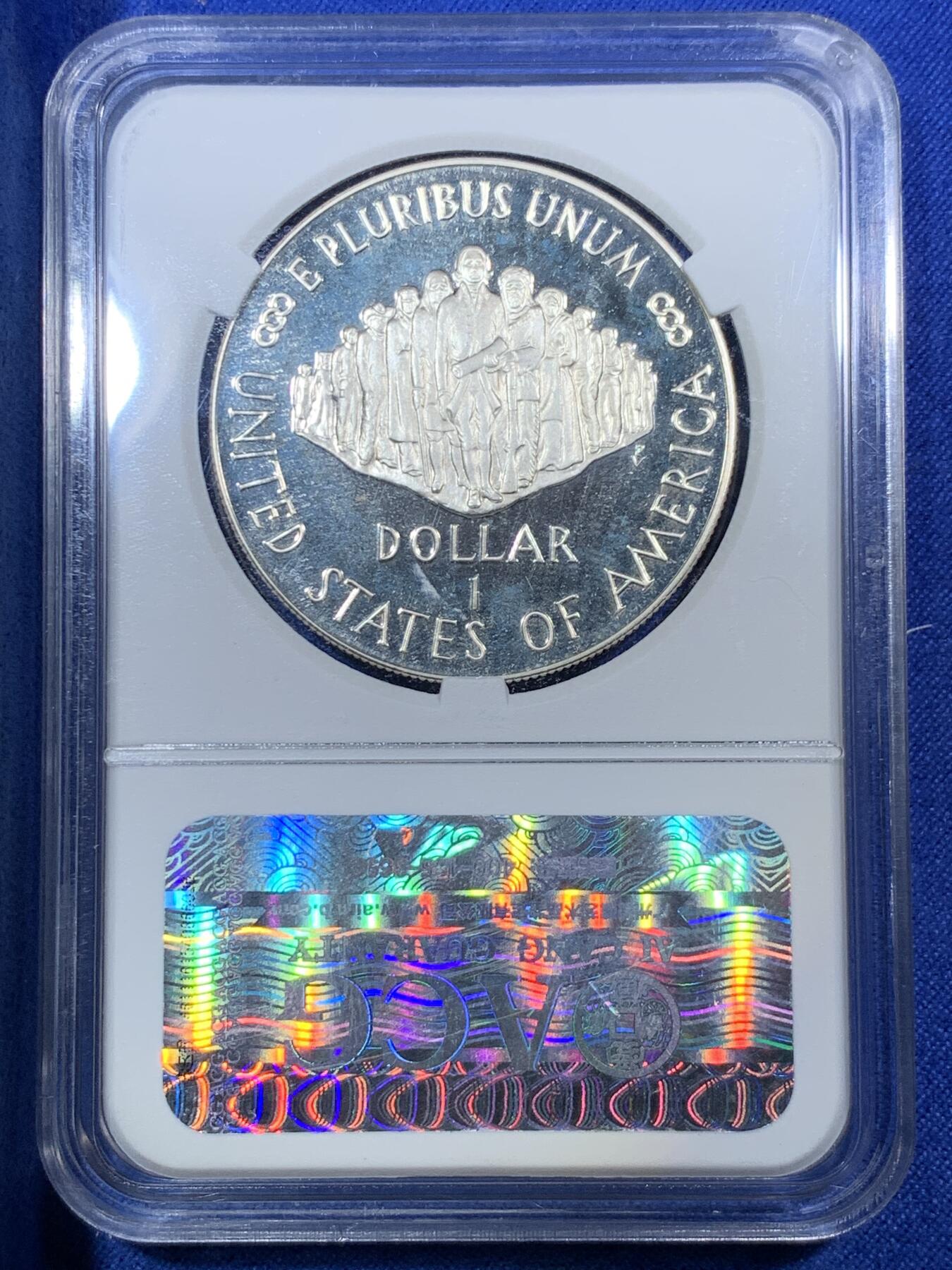 《竞宝斋》第288场-周六， 周日，周一 3场连拍 （全场包邮） ACG PF67 美国1987年宪法200周年纪念1美元精制银币