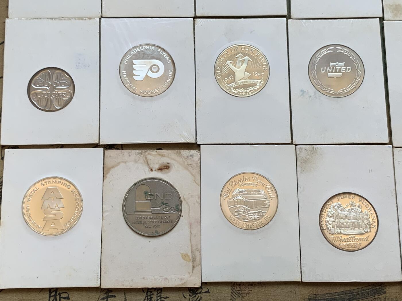 《竞宝斋》第288场-周六， 周日，周一 3场连拍 （全场包邮） 26枚一组 富兰克林造币厂币章 25枚有完好原封+1枚无原封