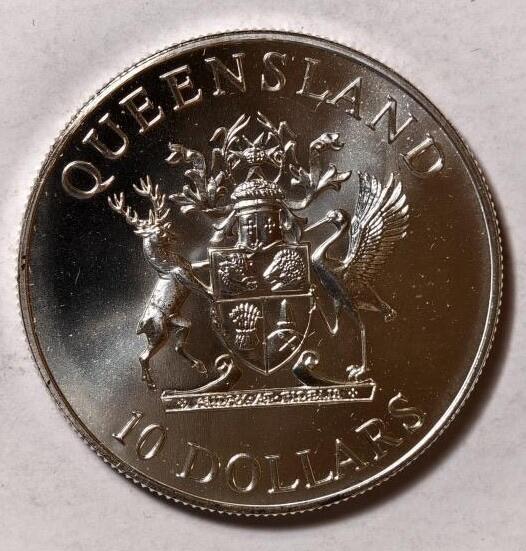 紫瑗钱币——第382期拍卖 澳大利亚 1989年 昆士兰州 10元 20克 0.925银 UNC