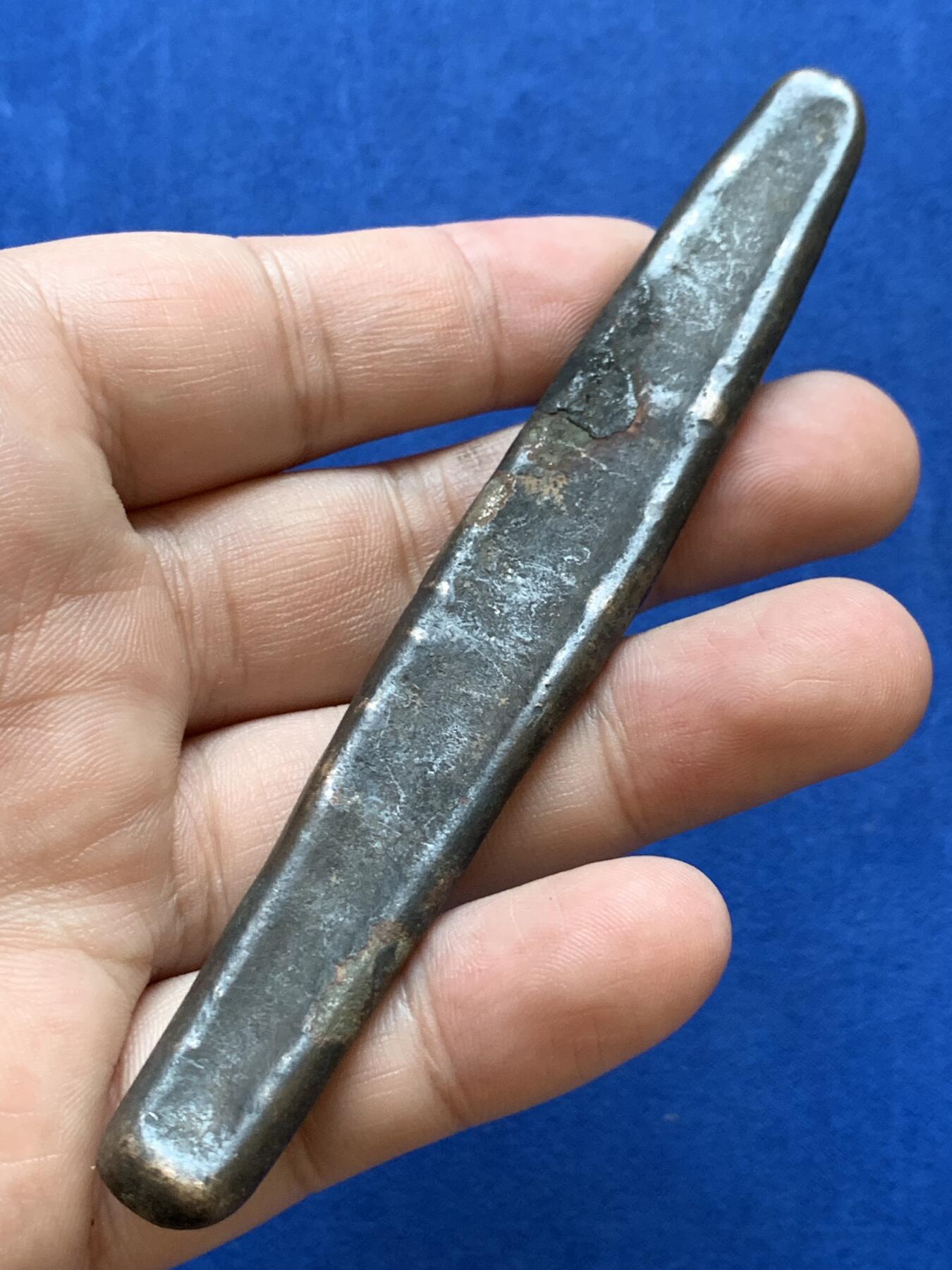 《竞宝斋》第288场-周六， 周日，周一 3场连拍 （全场包邮） 泰国 暹罗国 素可泰王朝 大型虎舌铜条 元末明初 400年历史 重量74.4克