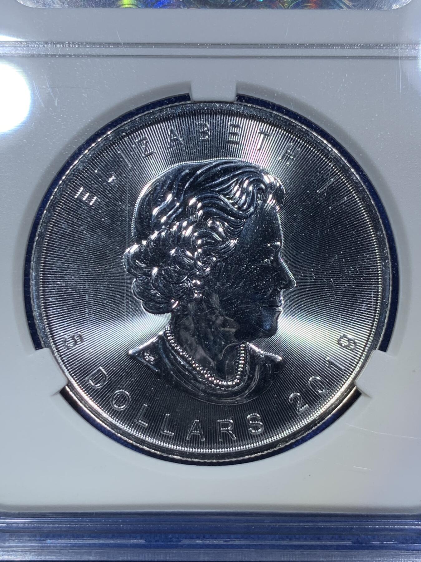 《竞宝斋》第288场-周六， 周日，周一 3场连拍 （全场包邮） ACG MS69 加拿大2019枫叶银币 标准1盎司 绝美好品