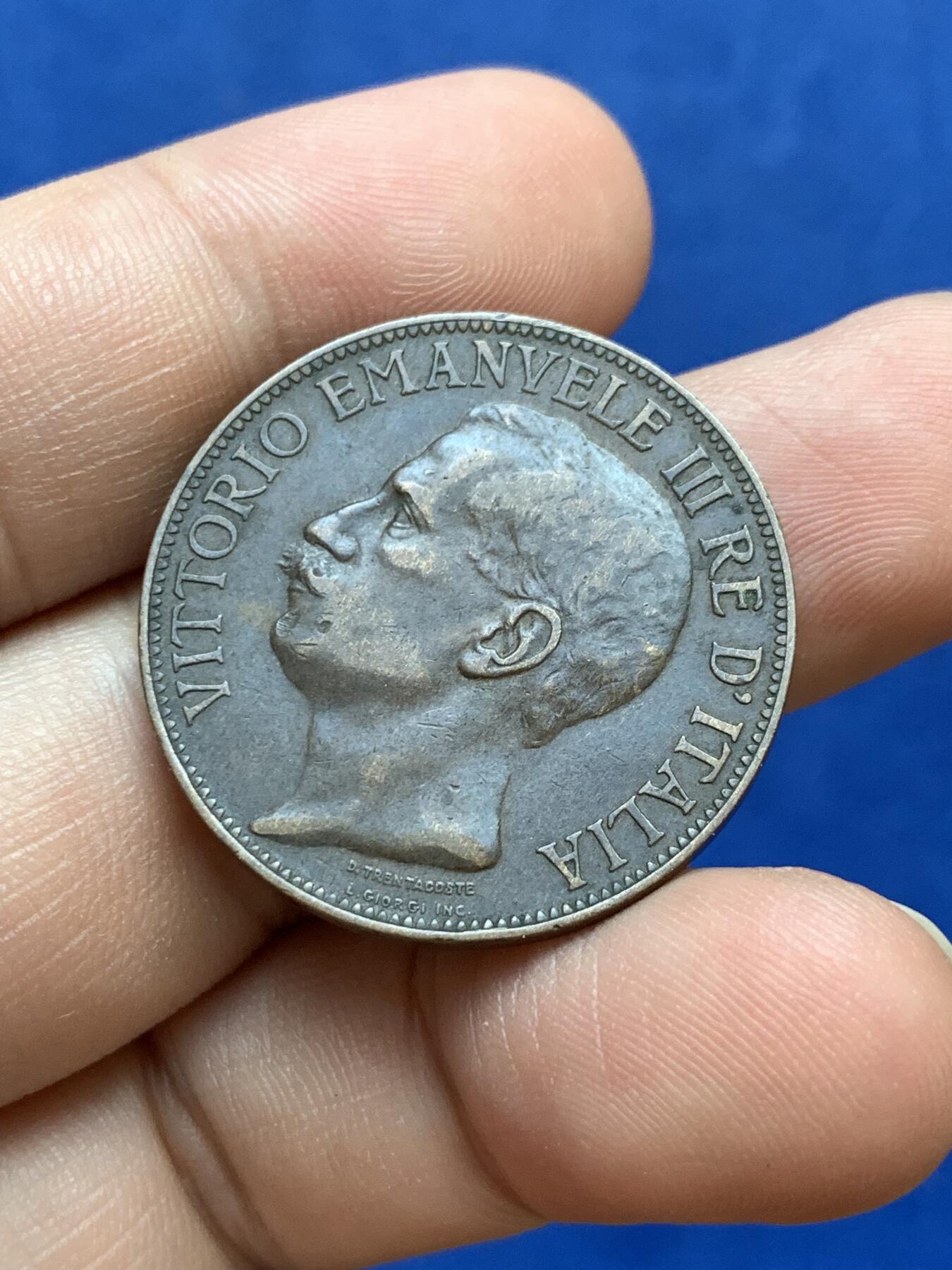 《竞宝斋》第288场-周六， 周日，周一 3场连拍 （全场包邮） 意大利1911年拖奶10分铜币