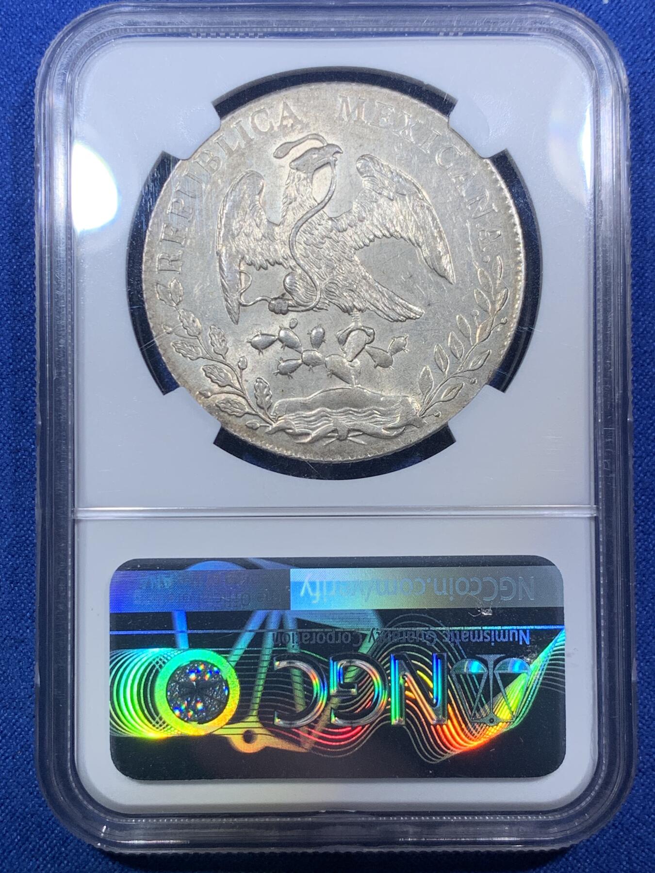 《竞宝斋》第288场-周六， 周日，周一 3场连拍 （全场包邮） NGC MS62 墨西哥1892年GO版花边鹰洋8瑞尔银币