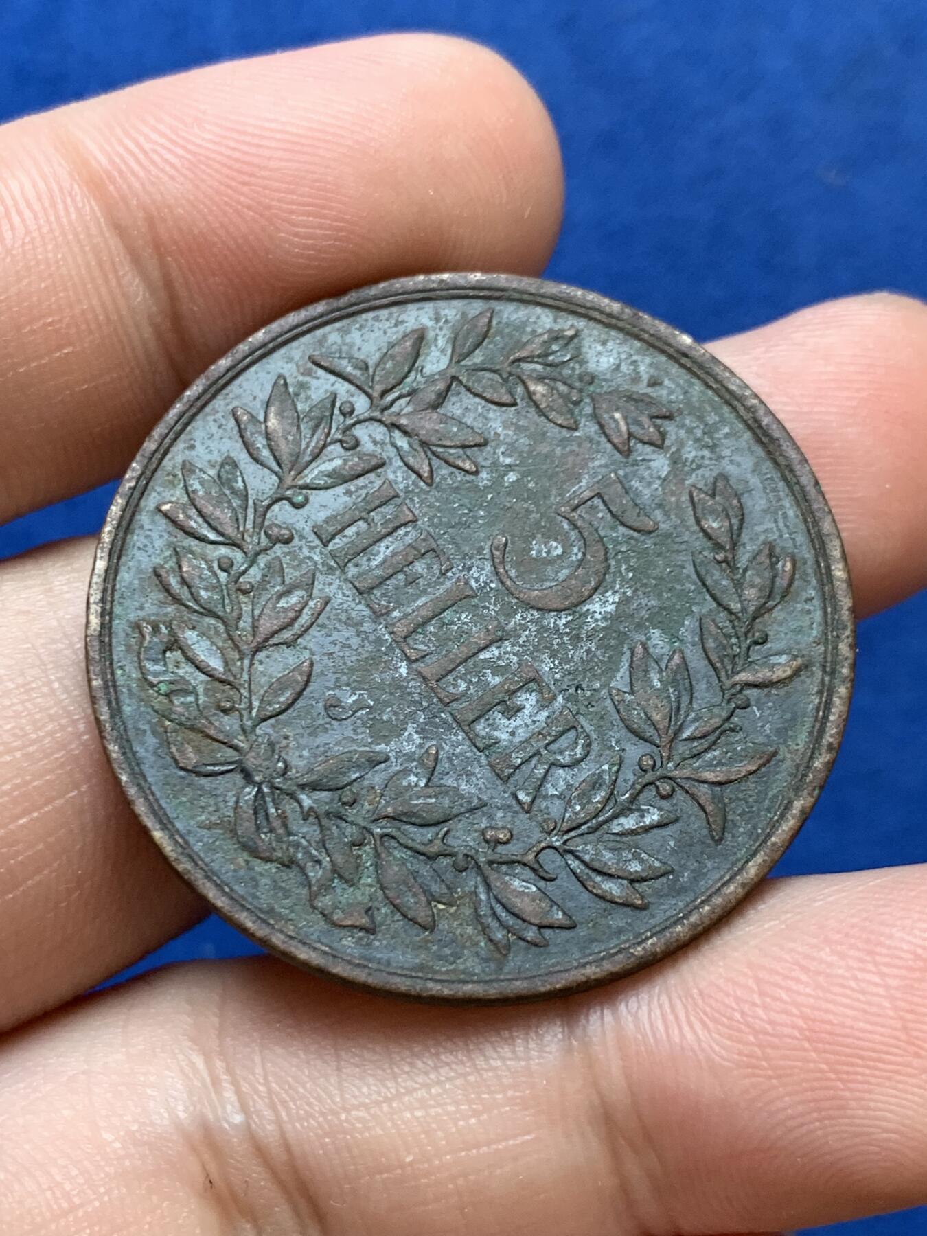 《竞宝斋》第288场-周六， 周日，周一 3场连拍 （全场包邮） 德属东非1908年5赫勒 克朗型大铜币少见