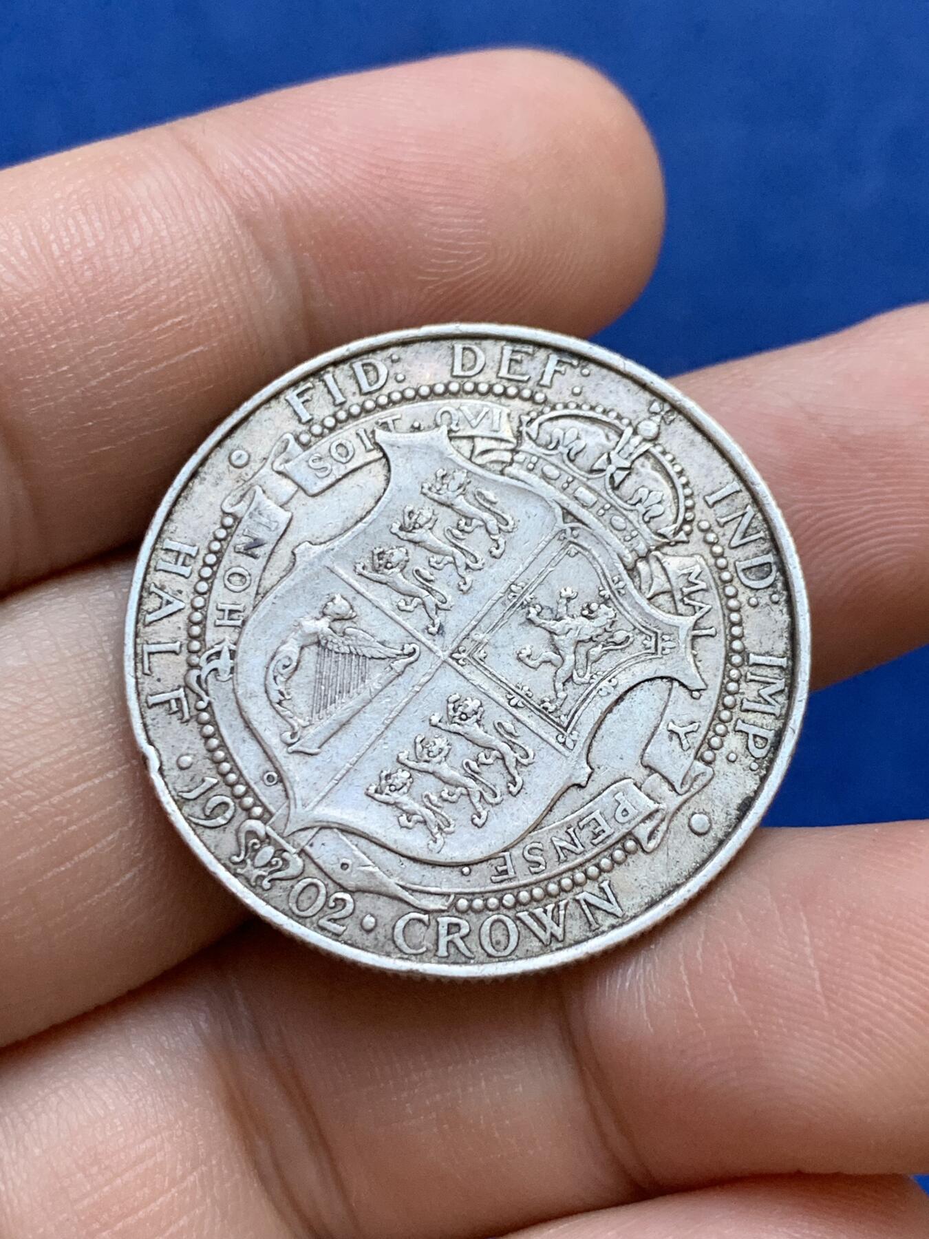 《竞宝斋》第288场-周六， 周日，周一 3场连拍 （全场包邮） 英国1902年爱德华七世半克朗 银币