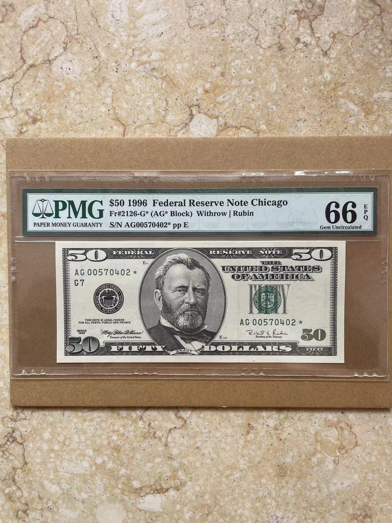 Chase Auction 第30期 - - 外钞、民国钞和人民币混合场！ 美国1996首版大头50美元，星⭐️补号卷，居中品相都很好感觉被上海压分了
