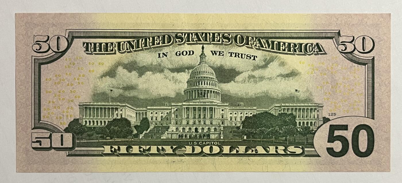 Chase Auction 第30期 - - 外钞、民国钞和人民币混合场！ 2013年 50美元 彩色版 星⭐补号