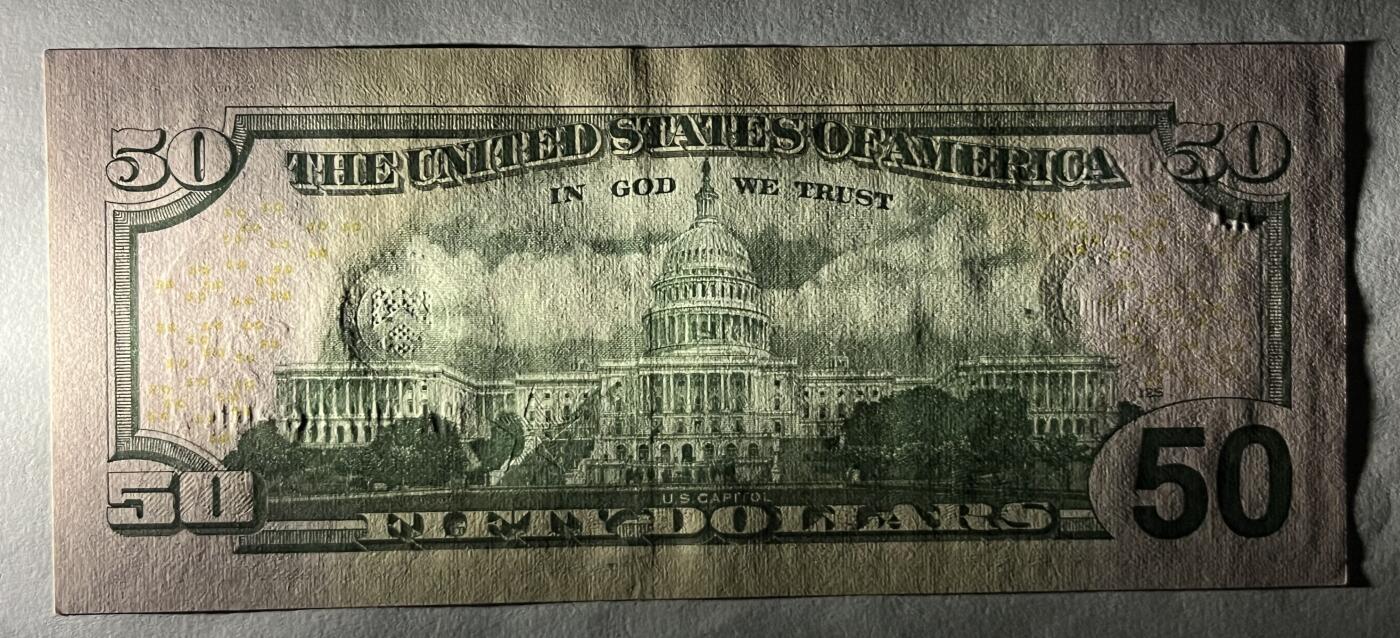 Chase Auction 第30期 - - 外钞、民国钞和人民币混合场！ 2013年 50美元 彩色版 星⭐补号