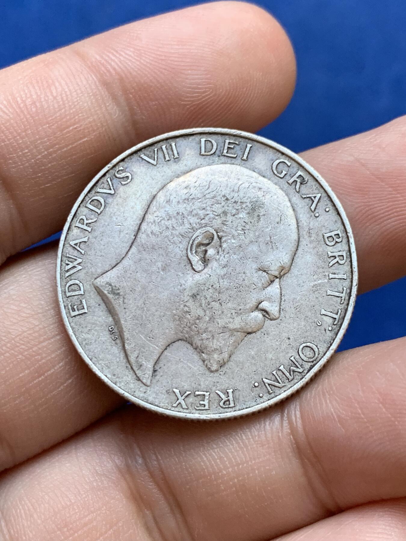 《竞宝斋》第288场-周六， 周日，周一 3场连拍 （全场包邮） 英国1902年爱德华七世半克朗 银币