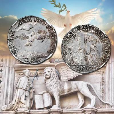 意大利威尼斯1699年Osella银币 NGC MS62 胜利令上帝喜悦 - 意大利威尼斯1699年Osella银币 NGC MS62 胜利令上帝喜悦