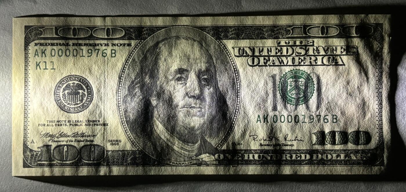 Chase Auction 第30期 - - 外钞、民国钞和人民币混合场！ 1996年 100美元 联邦储备券 大头版首发 0000打头千位小号