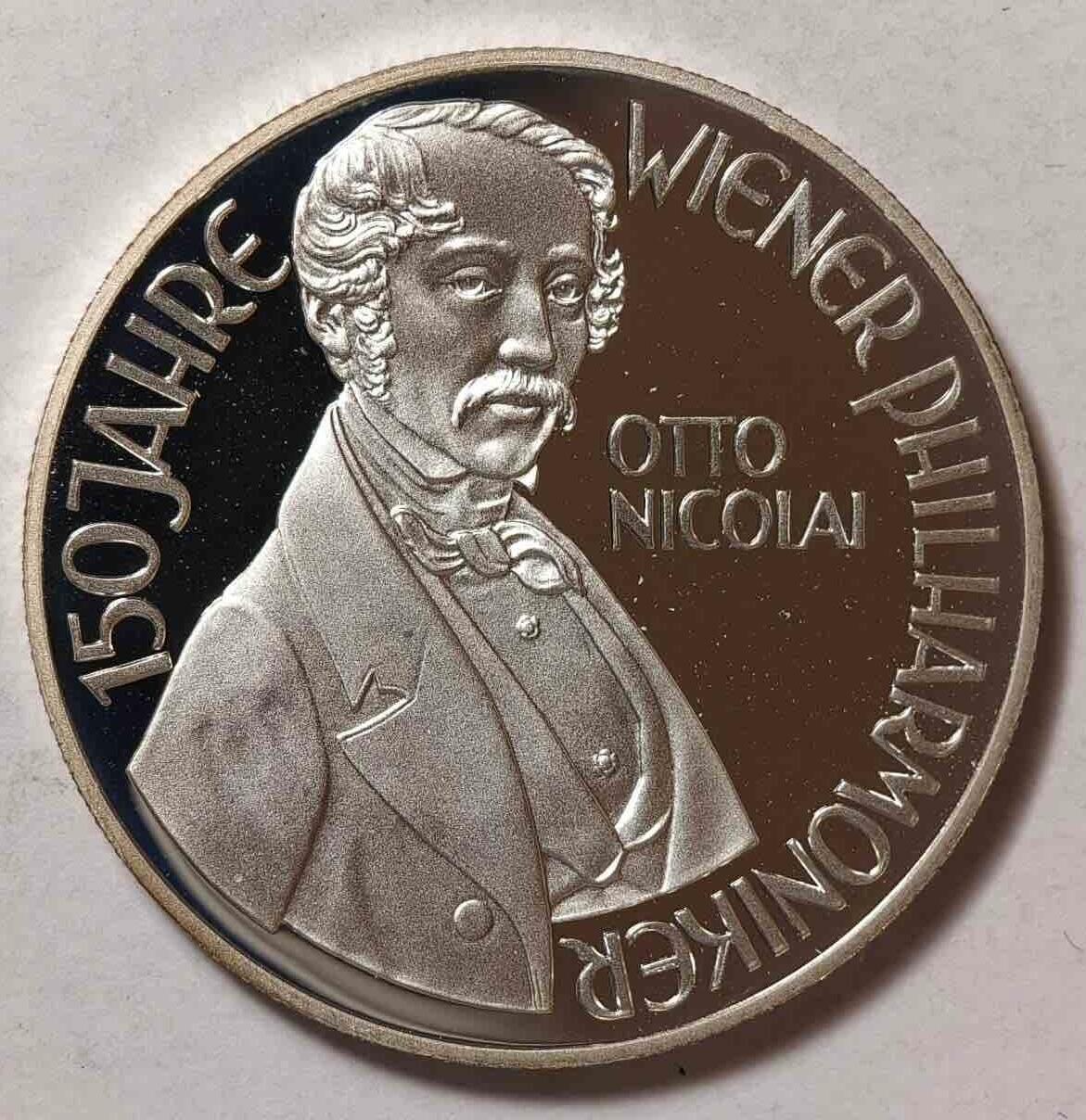紫瑗钱币——第382期拍卖 奥地利 1992年 奥托.尼古拉 逝世150周年 100先令 20克 0.9银 精制 