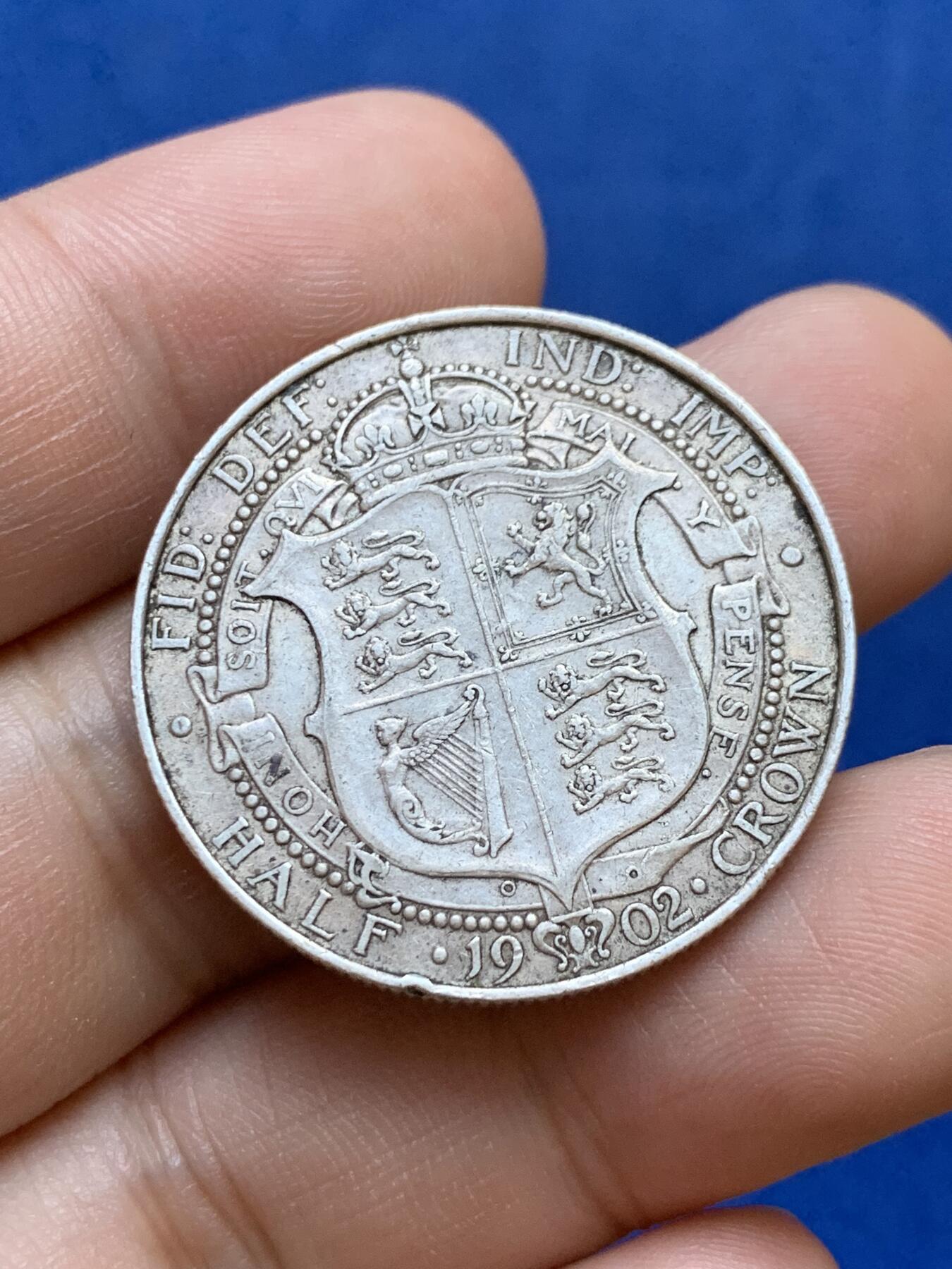 《竞宝斋》第288场-周六， 周日，周一 3场连拍 （全场包邮） 英国1902年爱德华七世半克朗 银币