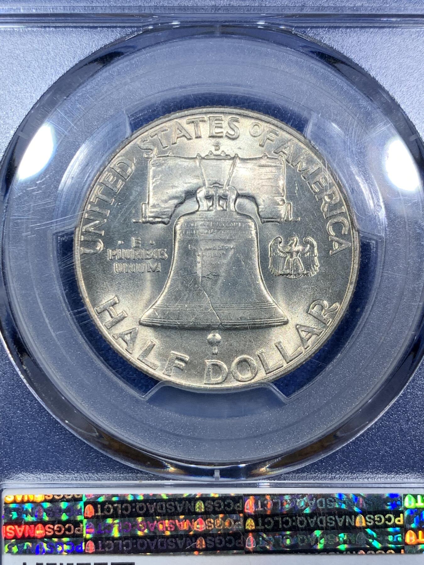 《竞宝斋》第288场-周六， 周日，周一 3场连拍 （全场包邮） PCGS MS64 美国 1950年 富兰克林 半美元银币