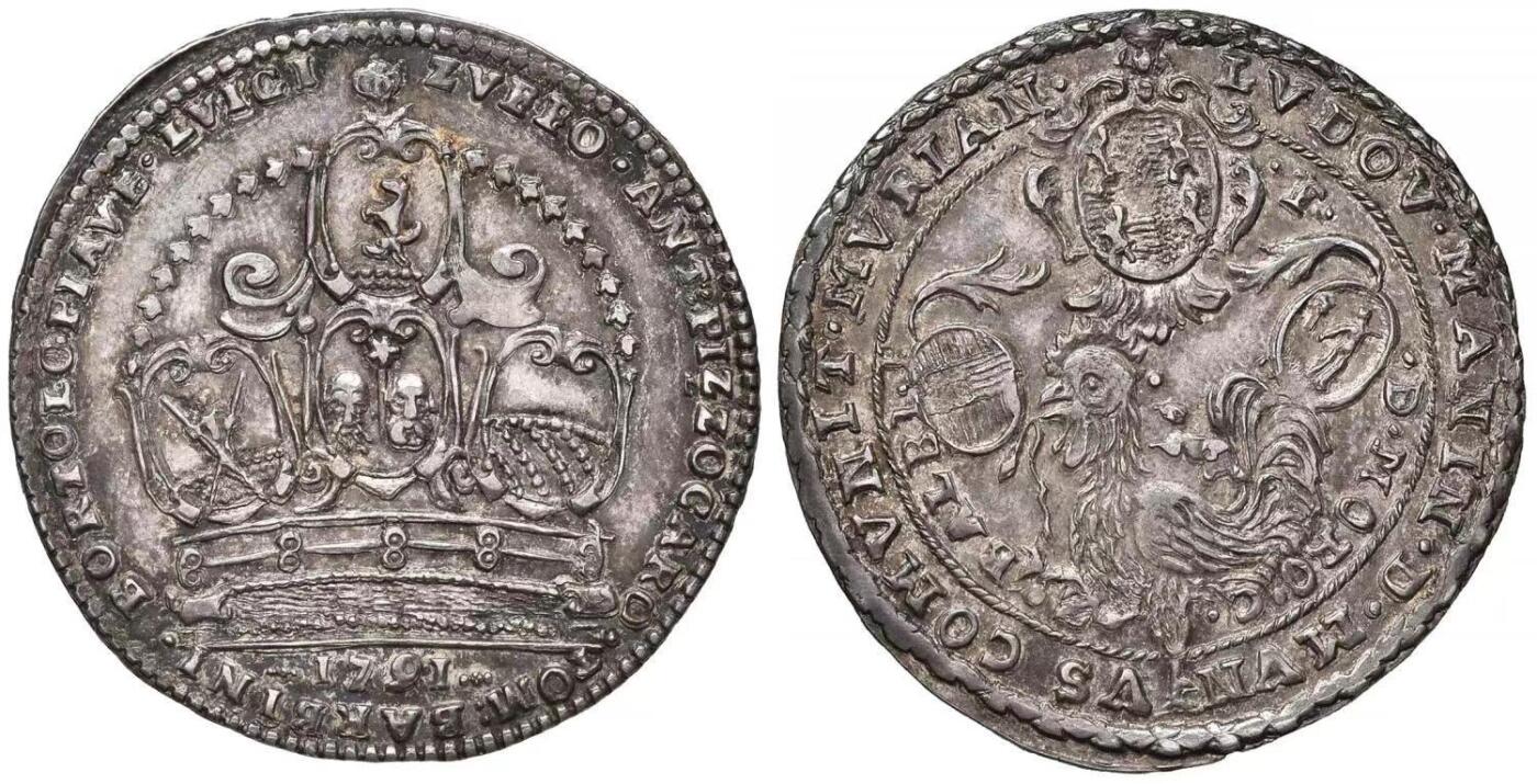 高品难得 意大利威尼斯 穆拉诺 1791年 Osella银币 NGC MS63