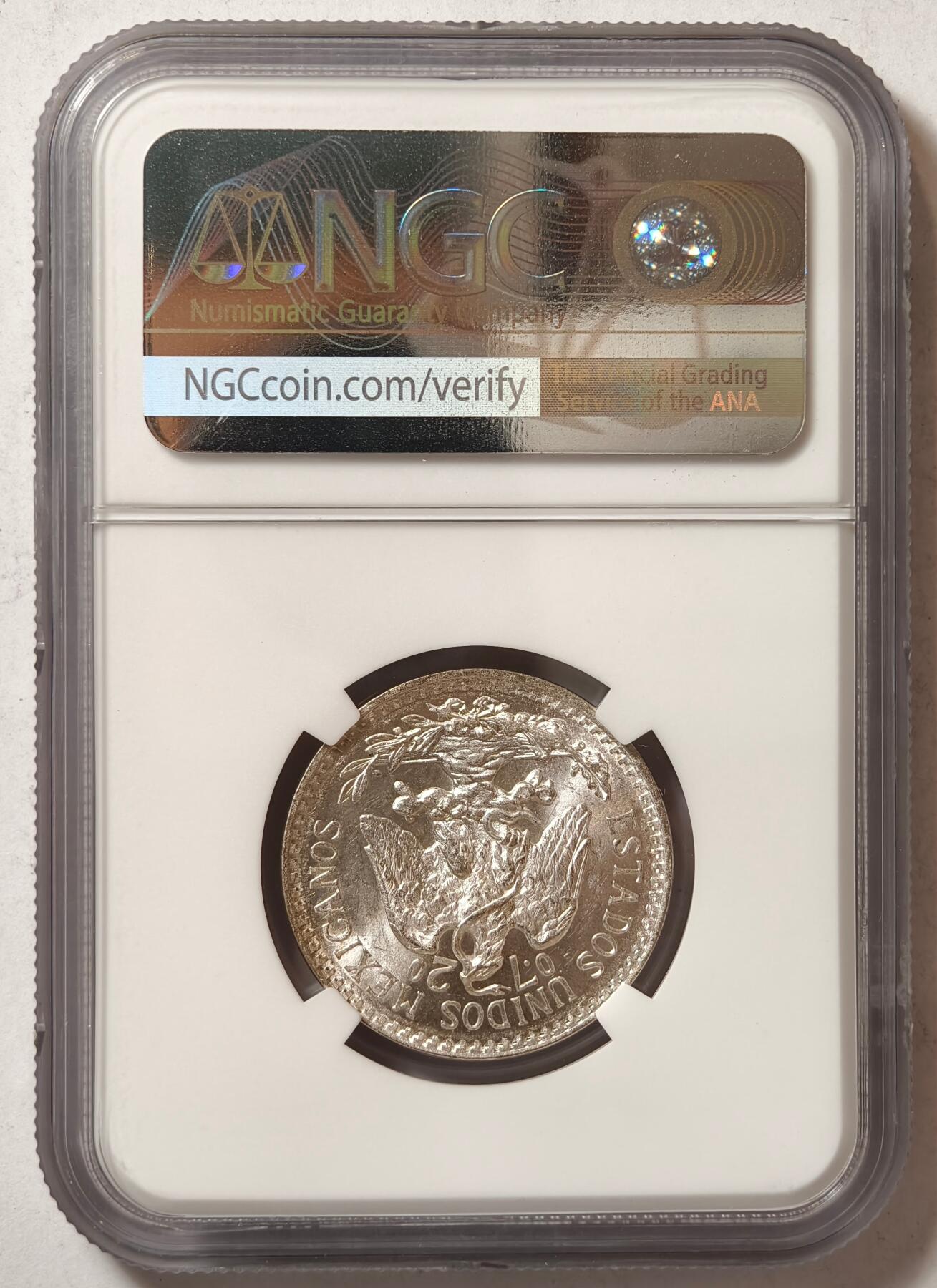 紫瑗钱币——第382期拍卖 墨西哥 1944年 M版 鹰洋 50分 银币 NGC MS65