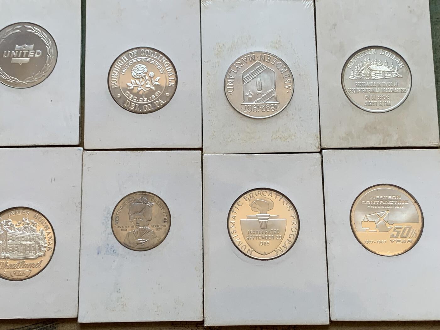 《竞宝斋》第288场-周六， 周日，周一 3场连拍 （全场包邮） 26枚一组 富兰克林造币厂币章 25枚有完好原封+1枚无原封