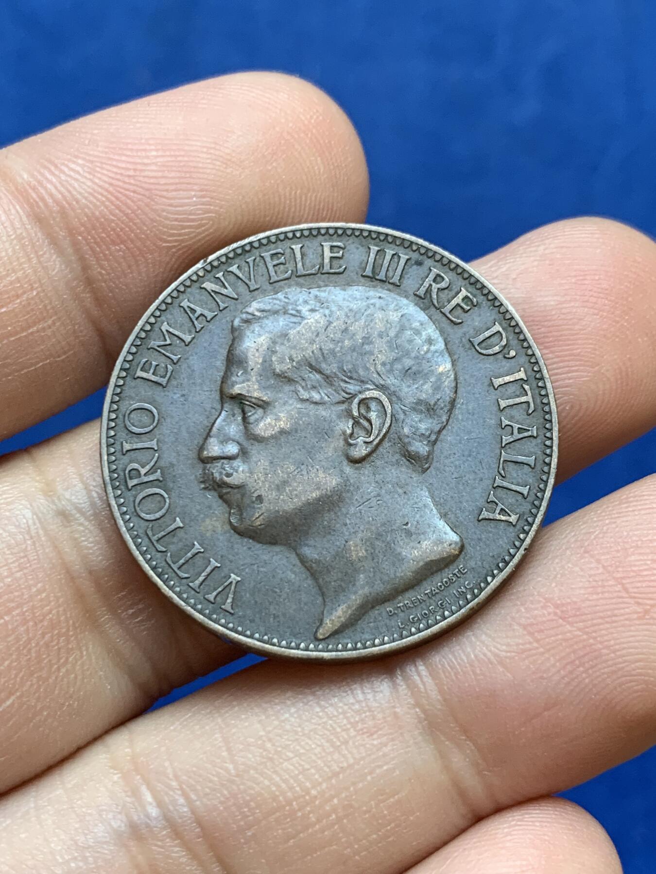 《竞宝斋》第288场-周六， 周日，周一 3场连拍 （全场包邮） 意大利1911年拖奶10分铜币