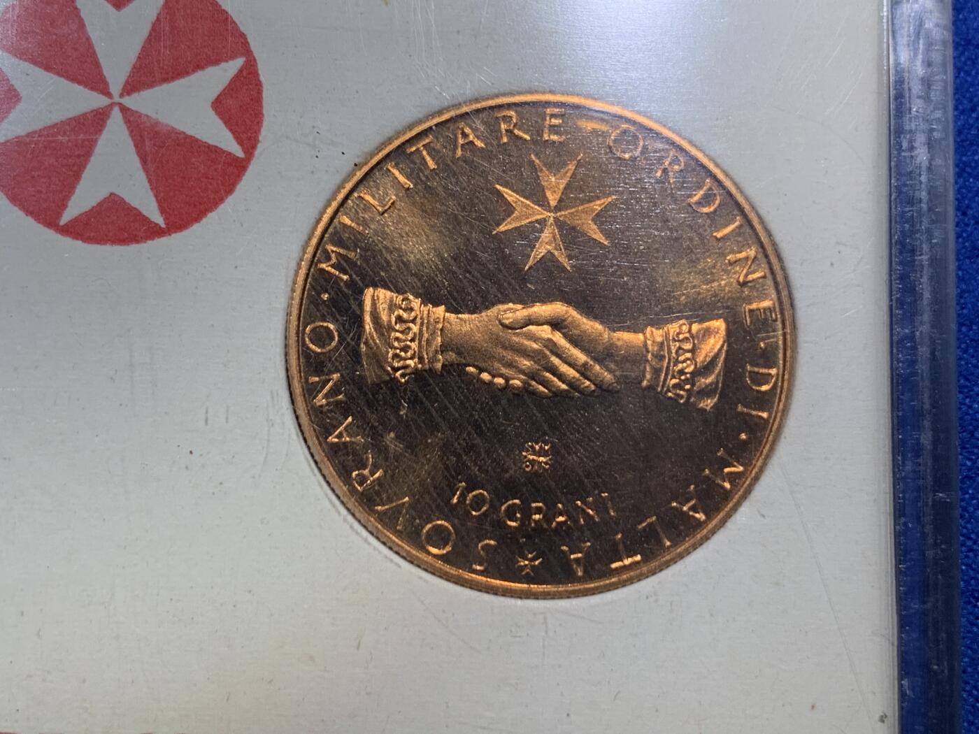 《竞宝斋》第288场-周六， 周日，周一 3场连拍 （全场包邮） 马耳他骑士团1971年两枚装精制套币 发行量2000