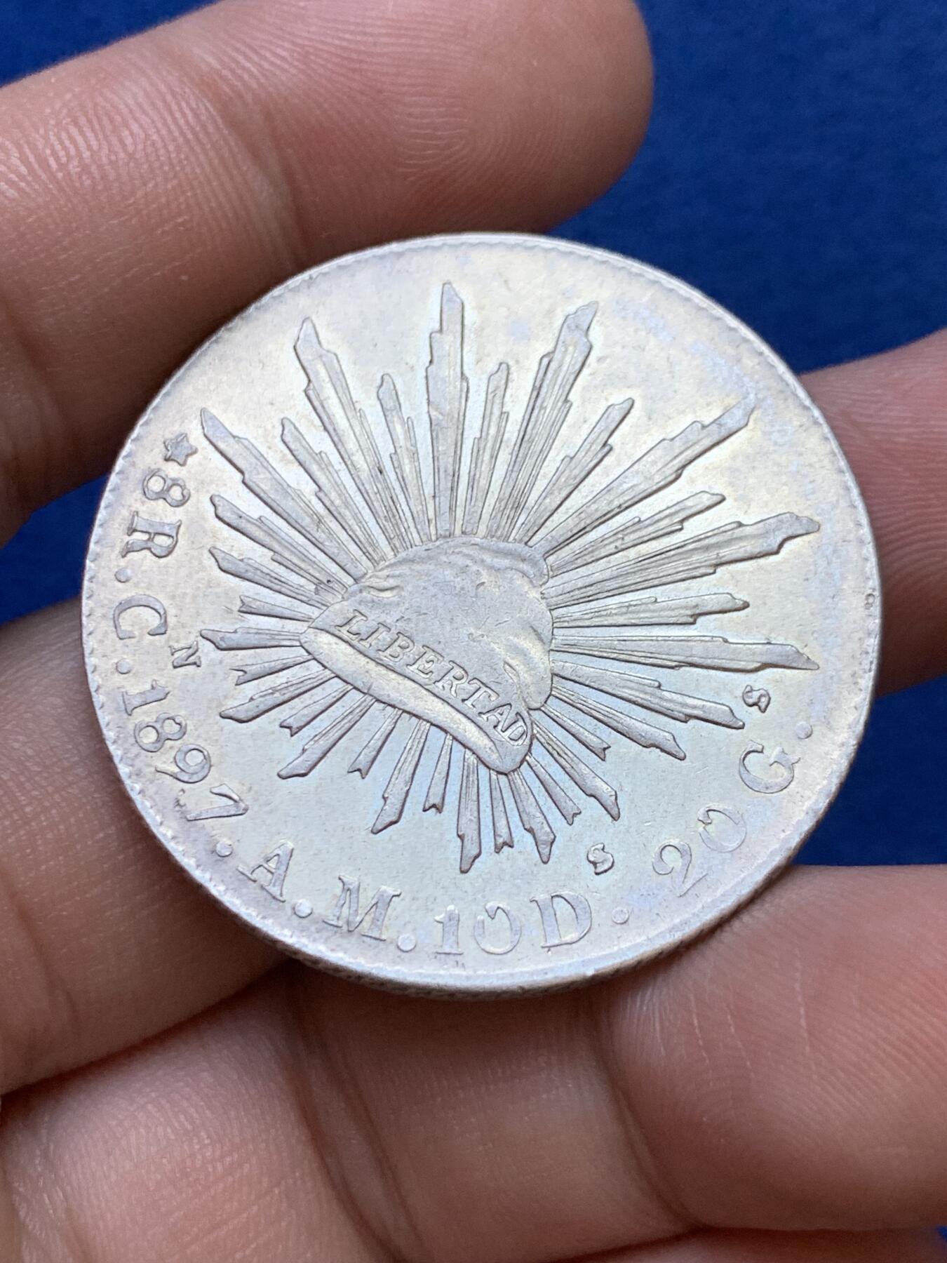 《竞宝斋》第288场-周六， 周日，周一 3场连拍 （全场包邮） 墨西哥鹰洋CN1897年8R银币