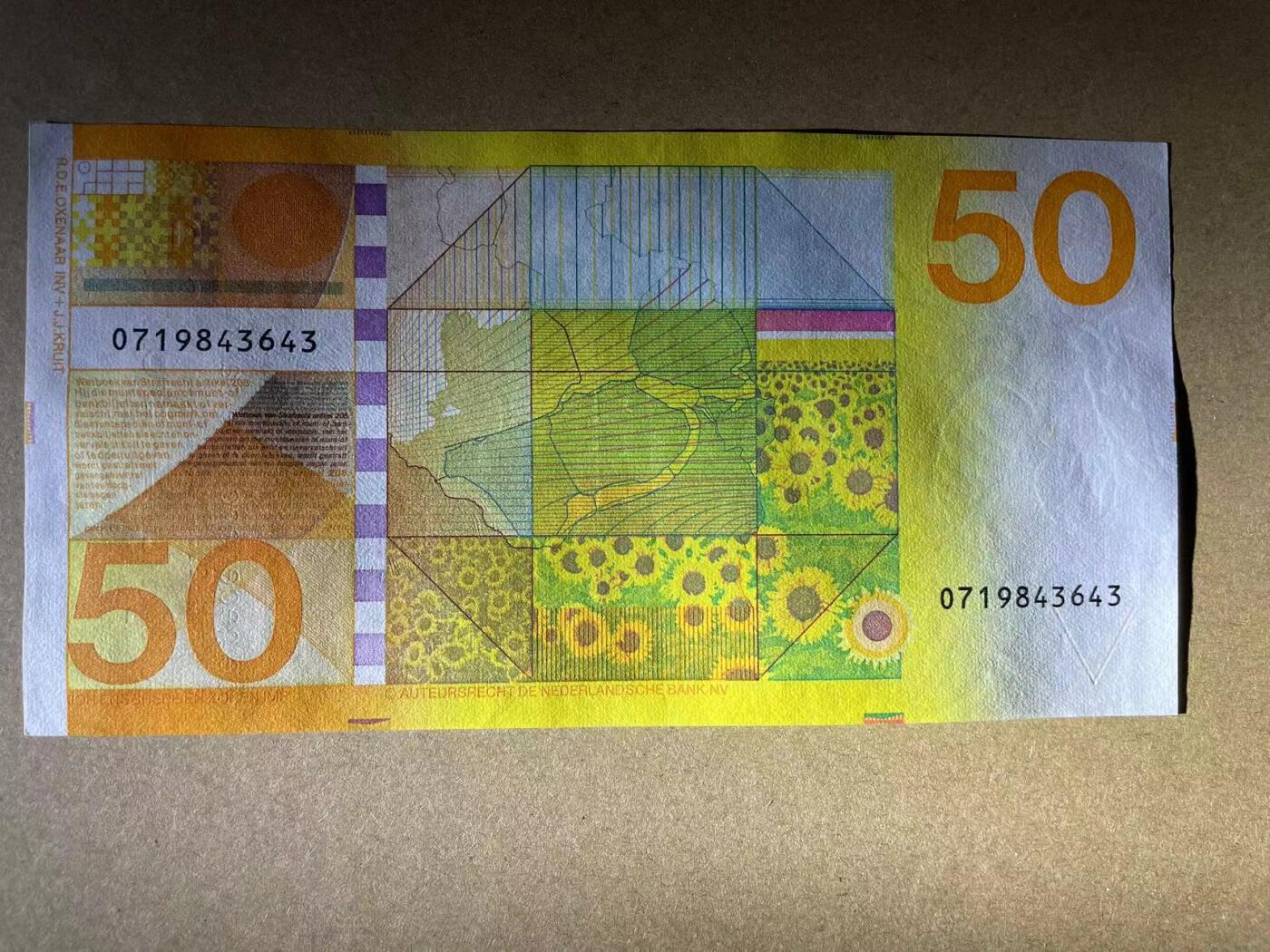 【Blue Auction】✨世界纸币精拍第502期【精】 荷兰 1982年50盾 向日葵 品相如图