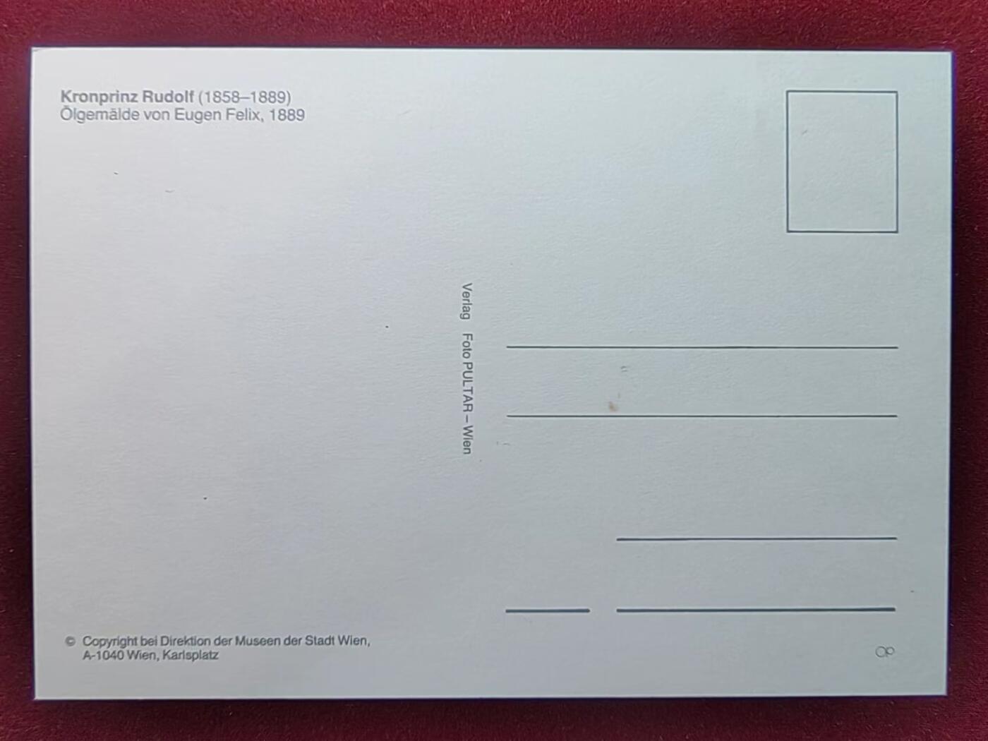 联合阁邮币社™ ——“多国明信片专场” 鲁道夫王储（1858-1889）欧根·费利克斯的油画