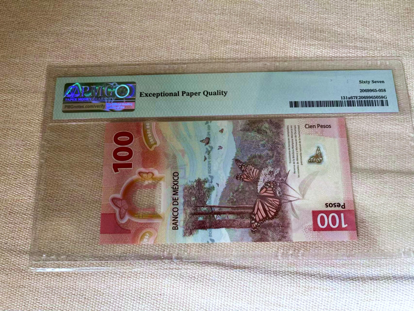 【Blue Auction】✨世界纸币精拍第502期【精】 【AA冠获奖钞 无47】墨西哥 2020年100比索 PMG67EPQ 高分