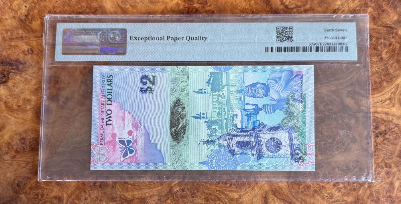Chase Auction 第30期 - - 外钞、民国钞和人民币混合场！ 2009年百慕大2元，PMG67！