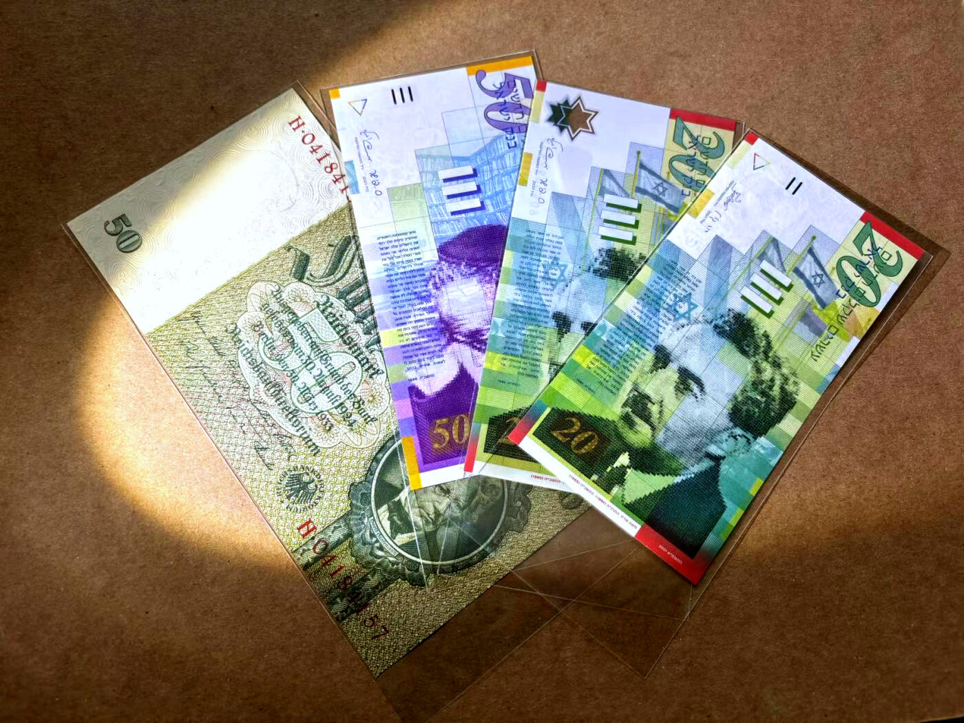 【Blue Auction】✨世界纸币精拍第502期【精】 【一组4张】以色列20-50谢克尔&德国早期50马克 全新UNC