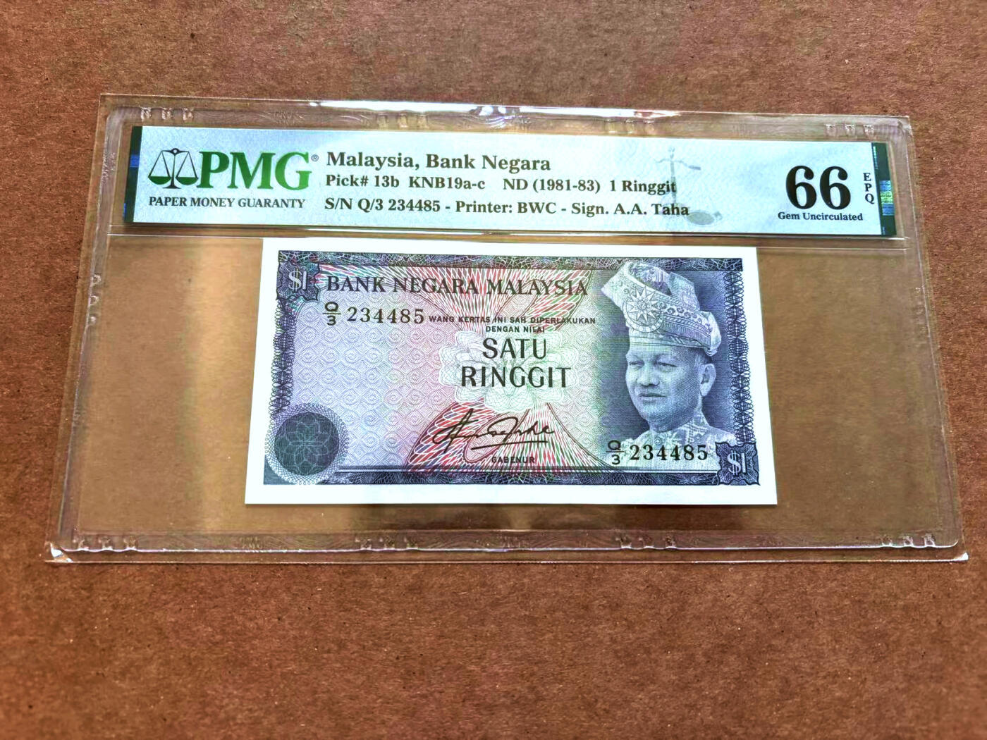 【Blue Auction】✨世界纸币精拍第502期【精】 马来西亚 1981-83年1林吉特 PMG66EPQ