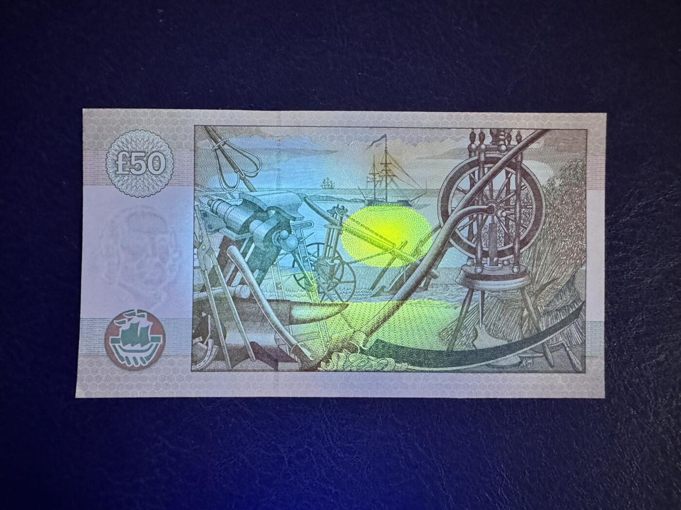 收藏联盟Quantum Auction 第360期拍卖  苏格兰克莱斯戴尔银行2006年50镑  品相UNC-  票面有道很长的压痕