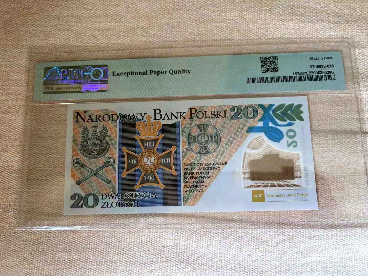 【Blue Auction】✨世界纸币精拍第502期【精】 【无47】波兰 2014年20兹罗提 PMG67EPQ 高分