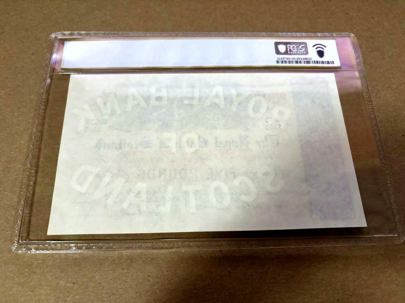 【Blue Auction】✨世界纸币精拍第502期【精】  苏格兰皇家银行早期 1954年5镑 满版水印 大票幅 PCGS55 状态佳 