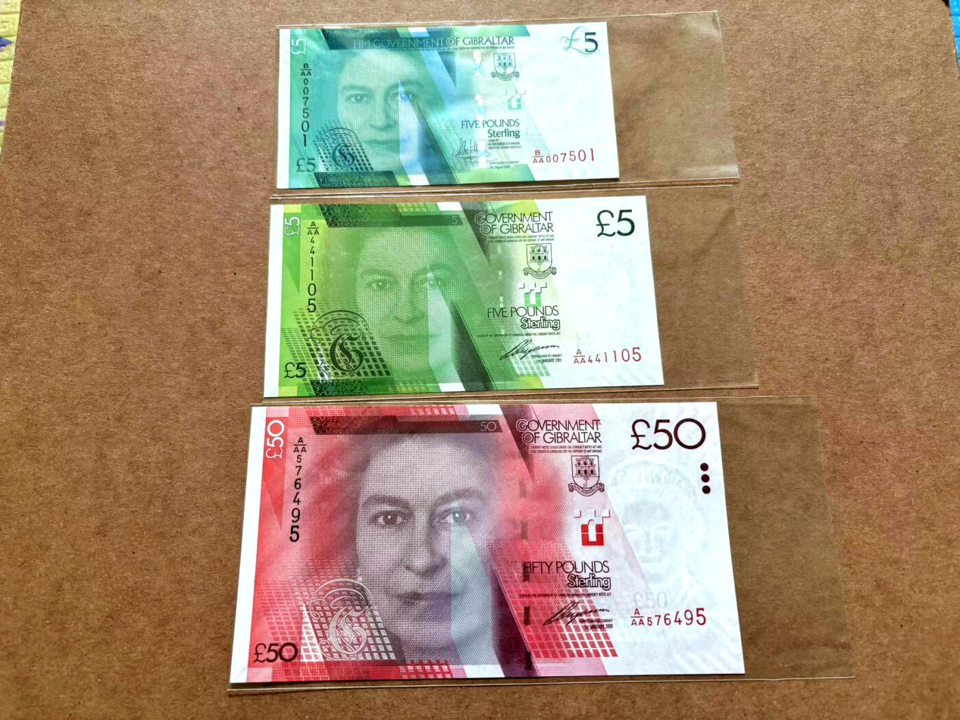 【Blue Auction】✨世界纸币精拍第502期【精】 【一组3张 含AAA冠】直布罗陀5-50镑 全新UNC 女王