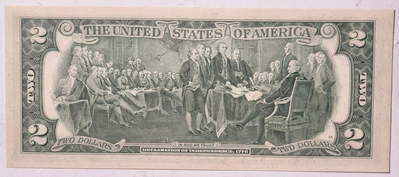 紫瑗钱币——第381期拍卖——纸币场 【双尾4】美国 1976年 H版 无序列 托马斯.杰斐逊 2美元 UNC