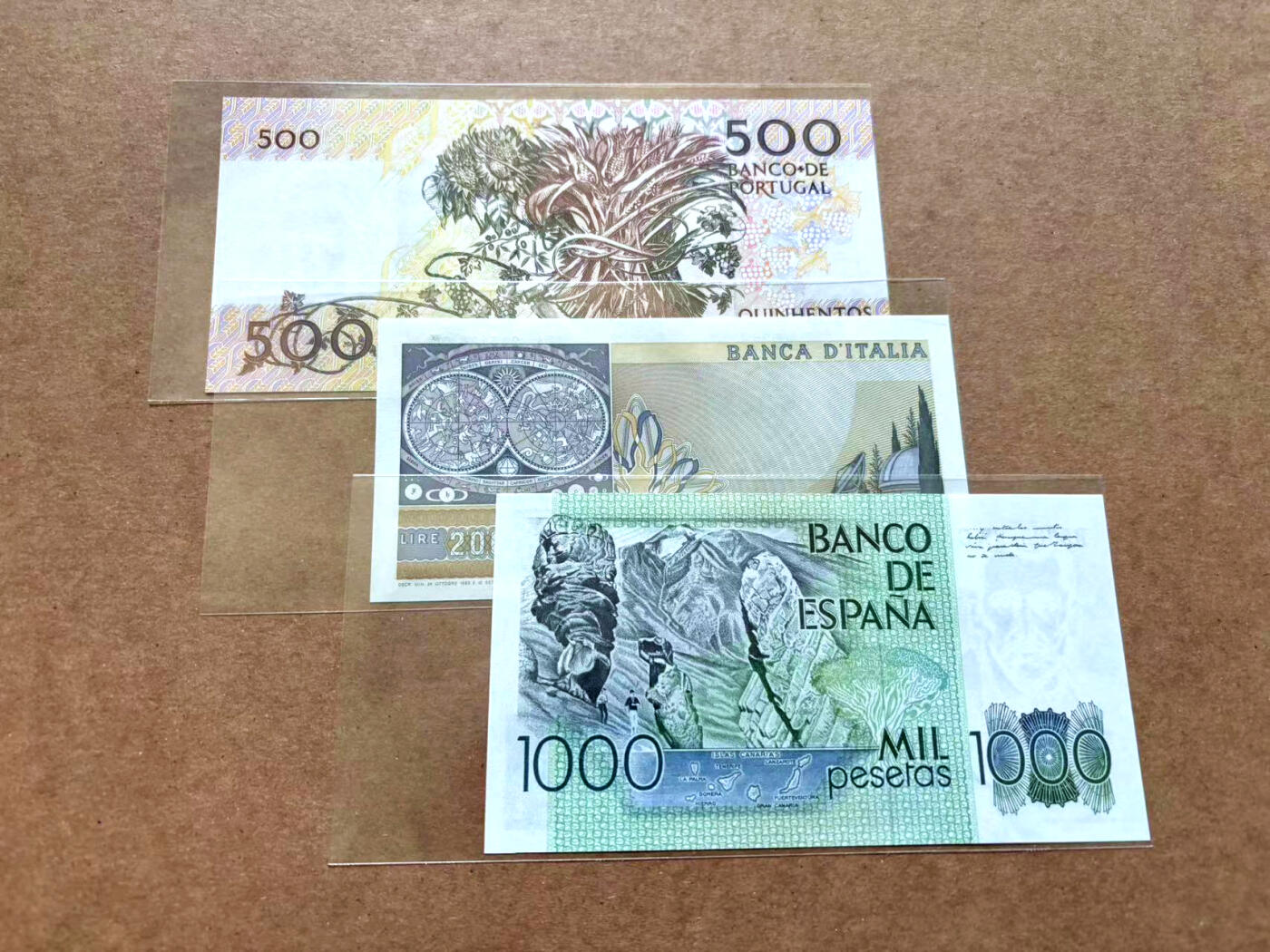 【Blue Auction】✨世界纸币精拍第502期【精】 【一组3张 含无47】葡萄牙、意大利、西班牙纸币一组 全新UNC