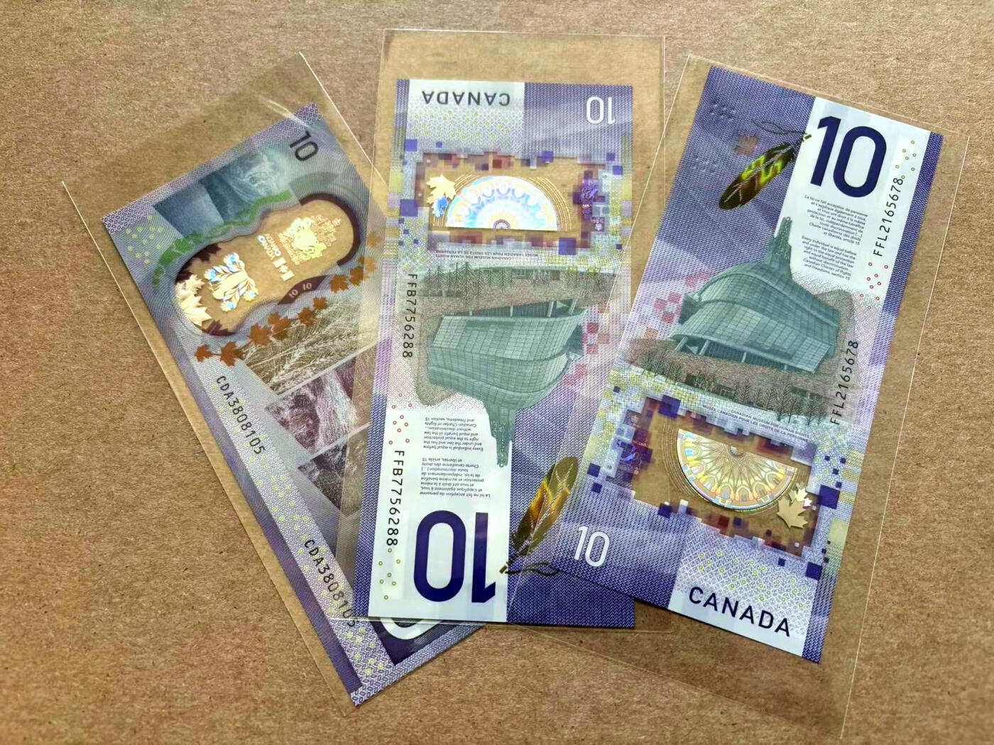 【Blue Auction】✨世界纸币精拍第502期【精】 【一组3张含88尾和无47】加拿大 2017-18年 10元 全新UNC